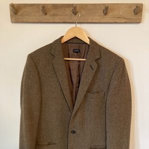 J. Crew Ludlow Brown Herringbone Tweed Jacket - Yorkshire Moon - 38R - 100% wool